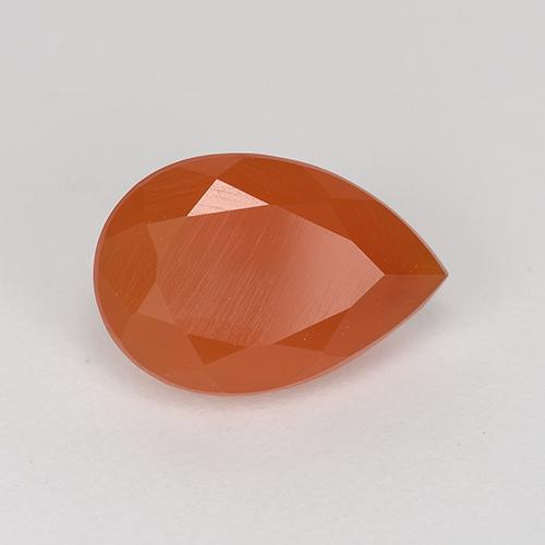 1.27 ct Orange Carnelian Stone, Natural Carnelian in Pear Facet Shape for Sale