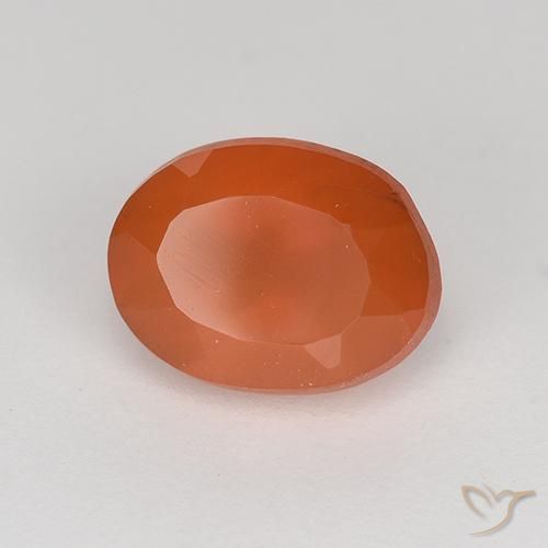 1.07 ct Orange Carnelian Stone, Natural Carnelian in Oval Facet Shape for Sale