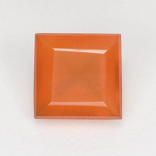 Intense Orange Карнеол Камень - 0.6ct Квадратная форма ступенчатая огранка (ID: 522866)