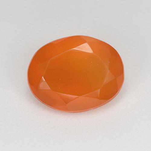 Fire Orange Carnelian Gem - 1.5ct Oval Facet (ID: 522867)