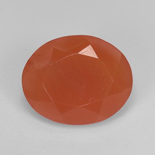 Красновато-оранжевый Карнеол Камень - 2.9ct Фасетный Овал (ID: 523486)