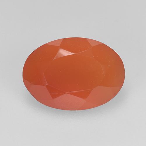 Fire Orange Karneol Edelstein - 1.8ct Oval facettiert (ID: 523494)