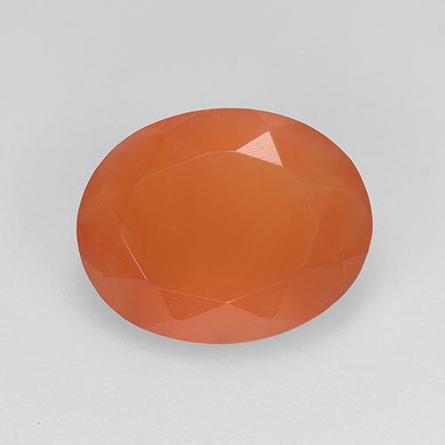 1.93 ct Orange Carnelian Gemstone, Carnelian Gem in Oval Facet Shape for Sale.
