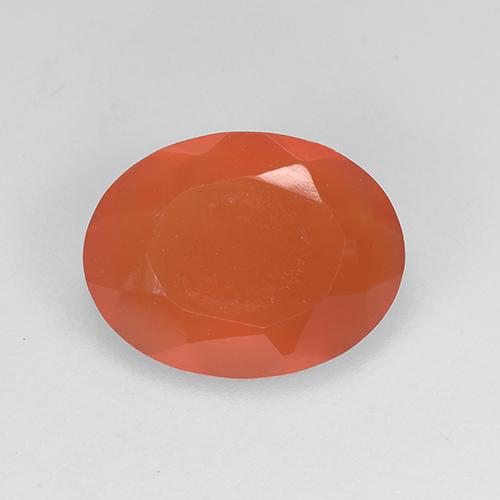 Medium Orange Karneol Edelstein - 1.3ct Oval facettiert (ID: 523497)