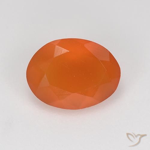 Corniola Ovale sfaccettato da 0,86 ct dall'India, dimensione 7,8 x 6mm, purezza Translucent, pietra preziosa naturale non trattati, Corniola 1pc in colore Arancio Medio, durezza Mohs di 6,5 - 7 adatto per gioielli da indossare ogni giorno, Photo A