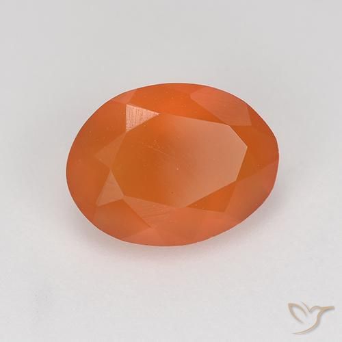 0.86 ct Orange Carnelian Stone, Natural Carnelian in Oval Facet Shape for Sale