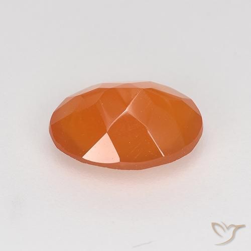 Carnelian Gemstone in 8 x 6 mm (calibrated) Size for Sale, Carnelian Stone in Medium Orange Color