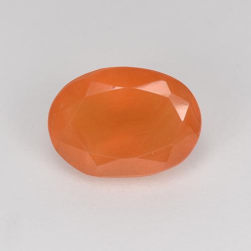 Ярко-оранжевый Карнеол Камень - 0.8ct Фасетный Овал (ID: 523888)