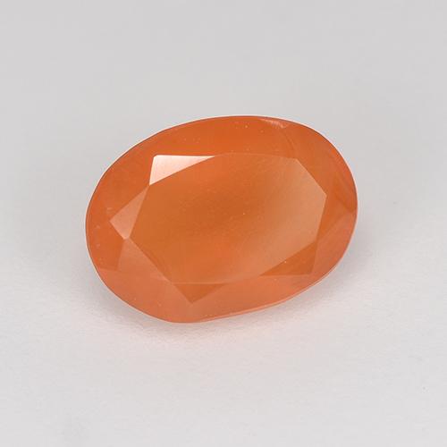 0.81 ct Orange Carnelian Stone, Natural Carnelian in Oval Facet Shape for Sale