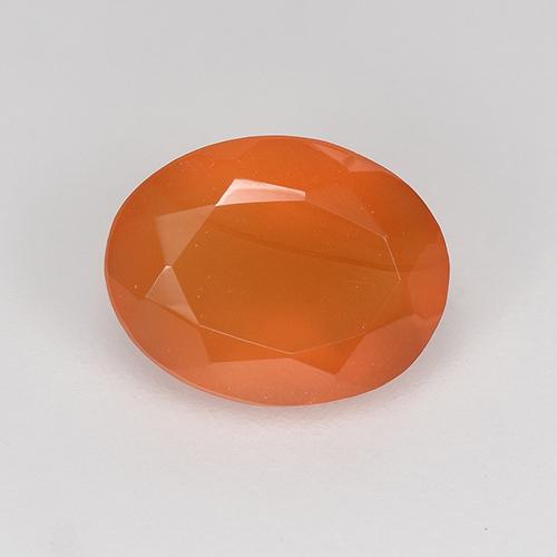 0.96 ct Orange Carnelian Gemstone, Carnelian Gem in Oval Facet Shape for Sale.