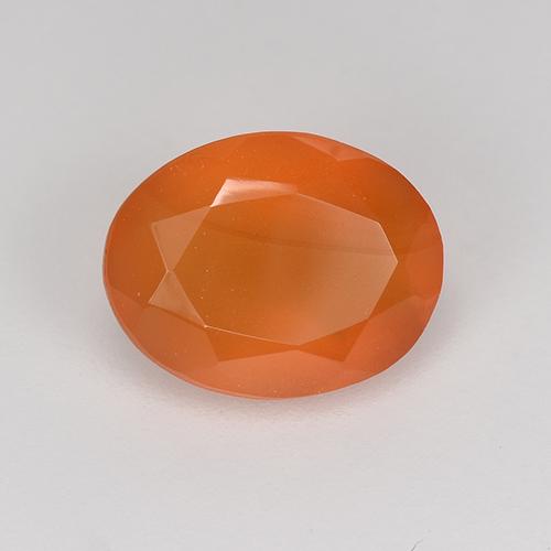 0.96 ct Orange Carnelian Stone, Natural Carnelian in Oval Facet Shape for Sale
