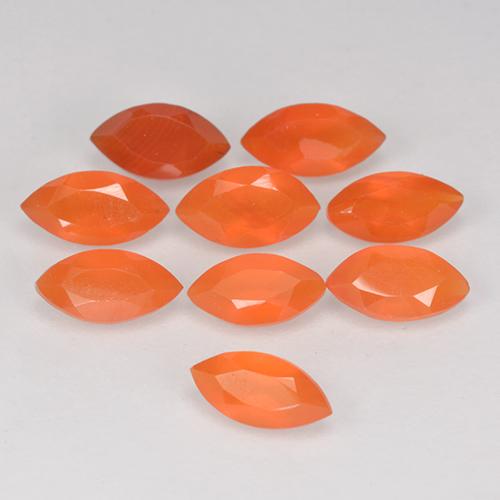 0.53 ctw Orange Carnelian Stones, Natural Carnelian in Marquise Facet Shape for Sale