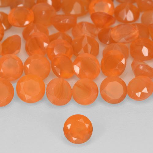1.11 ctw Orange Carnelian Gemstones, Carnelian Gems in Round Facet Shape for Sale.