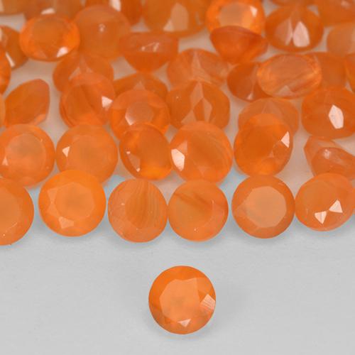 1.11 ctw Orange Carnelian Stones, Natural Carnelian in Round Facet Shape for Sale