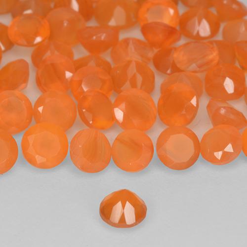 Carnelian Gemstones in 3 mm (calibrated) Size for Sale, Carnelian Stones in Medium Orange Color