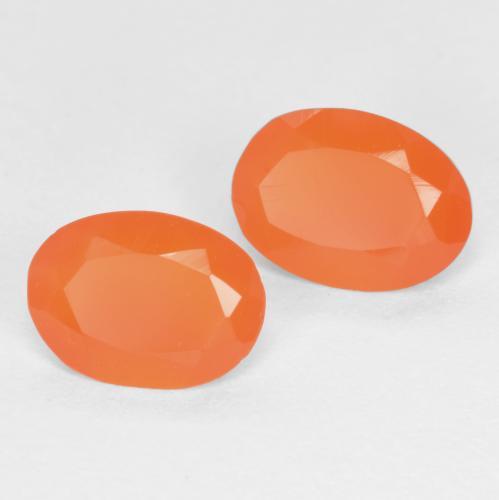 1.12 ctw Orange Carnelian Stones, Natural Carnelian in Oval Facet Shape for Sale
