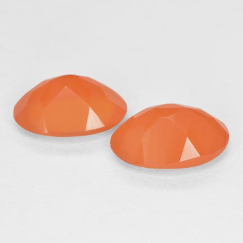 Carnelian Gemstones in 7 x 5 mm (calibrated) Size for Sale, Carnelian Stones in Warm Apricot Orange Color