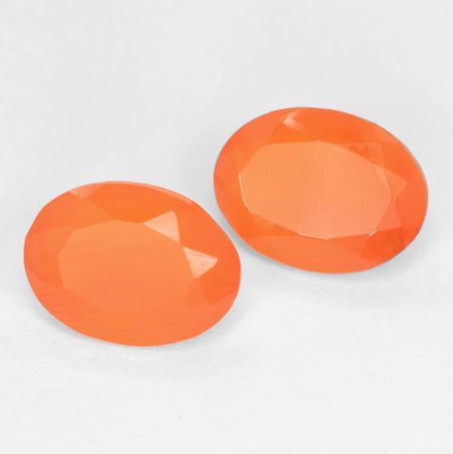 1.16 ctw Orange Carnelian Stones, Natural Carnelian in Oval Facet Shape for Sale
