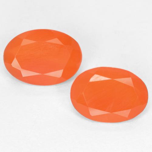 Warm Apricot Orange Карнеол Камень - 0.5ct Фасетный Овал (ID: 554079)