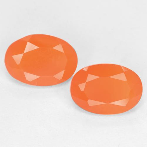Intense Orange Karneol Edelstein - 0.7ct Oval facettiert (ID: 554083)