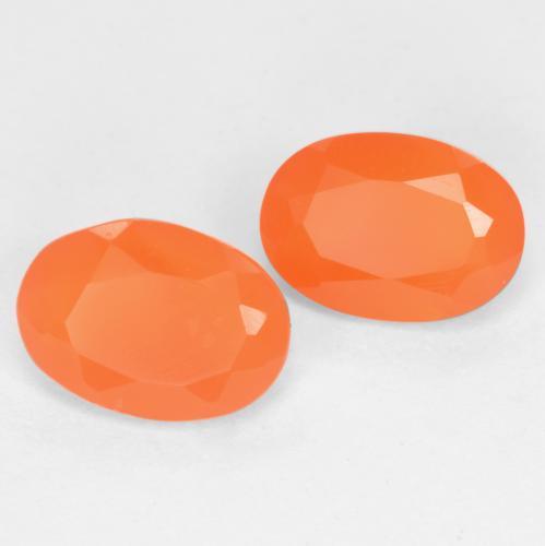1.36 ctw Orange Carnelian Stones, Natural Carnelian in Oval Facet Shape for Sale