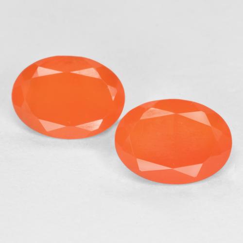 Fire Orange Carnelian Gem - 0.7ct Oval Facet (ID: 554084)
