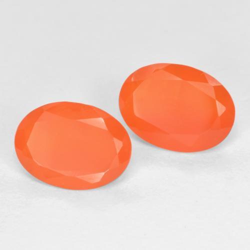 1.39 ctw Orange Carnelian Stones, Natural Carnelian in Oval Facet Shape for Sale