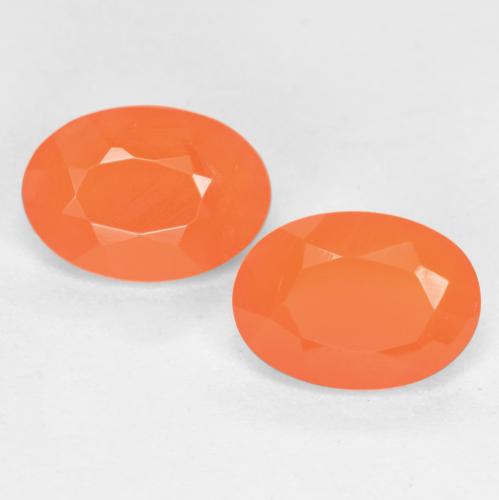 Intense Orange Karneol Edelstein - 0.7ct Oval facettiert (ID: 554085)