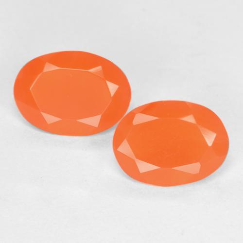 Medium Orange Karneol Edelstein - 0.5ct Oval facettiert (ID: 554086)