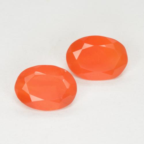 1.08 ctw Orange Carnelian Stones, Natural Carnelian in Oval Facet Shape for Sale
