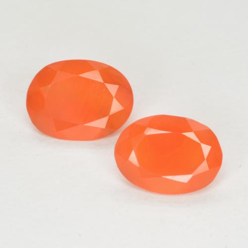 Medium Orange Karneol Edelstein - 0.6ct Oval facettiert (ID: 554933)