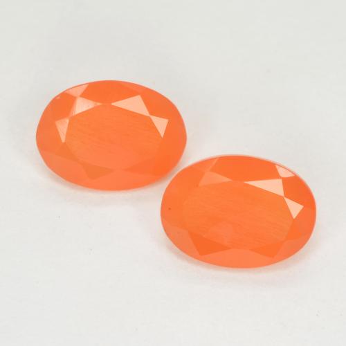 Intense Orange Carnelian Gem - 0.6ct Oval Facet (ID: 554937)