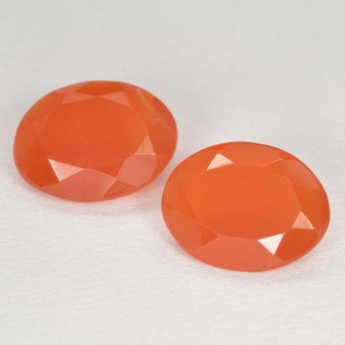 Fire Orange Carnelian Gem - 0.7ct Oval Facet (ID: 556161)