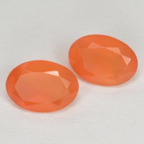 1.27 ctw Orange Carnelian Stones, Natural Carnelian in Oval Facet Shape for Sale