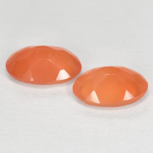 Carnelian Gemstones in 7.2 x 5.2 mm Size for Sale, Carnelian Stones in Warm Apricot Orange Color