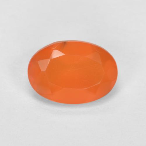 Medium Orange Карнеол Камень - 0.7ct Фасетный Овал (ID: 556507)