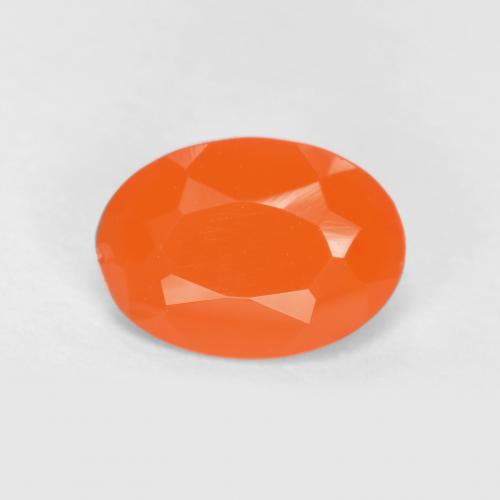 Intense Orange Carnelian Gem - 0.6ct Oval Facet (ID: 556508)
