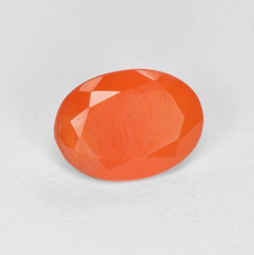 0.62 ct Orange Carnelian Stone, Natural Carnelian in Oval Facet Shape for Sale