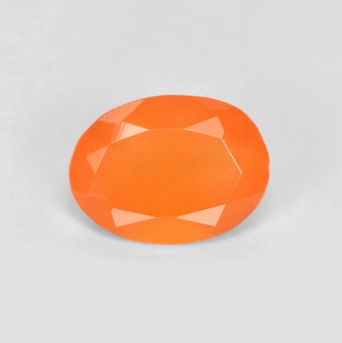 Warm Apricot Orange Карнеол Камень - 0.6ct Фасетный Овал (ID: 556512)