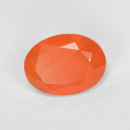 0.70 ct Orange Carnelian Stone, Natural Carnelian in Oval Facet Shape for Sale