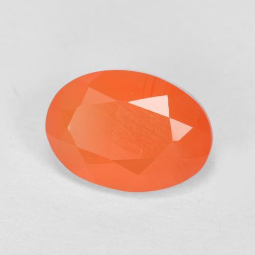 0.79 ct Orange Carnelian Stone, Natural Carnelian in Oval Facet Shape for Sale