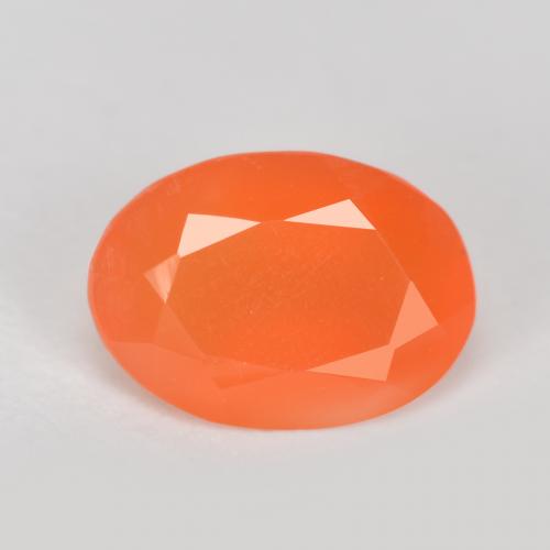 Ярко-оранжевый Карнеол Камень - 0.6ct Фасетный Овал (ID: 556616)