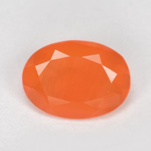 Naranja melocotón vívido Cornalina Gema - 0.6ct Forma ovalada (ID: 556620)