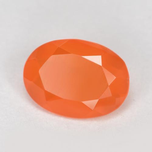 0.64 ct Orange Carnelian Stone, Natural Carnelian in Oval Facet Shape for Sale
