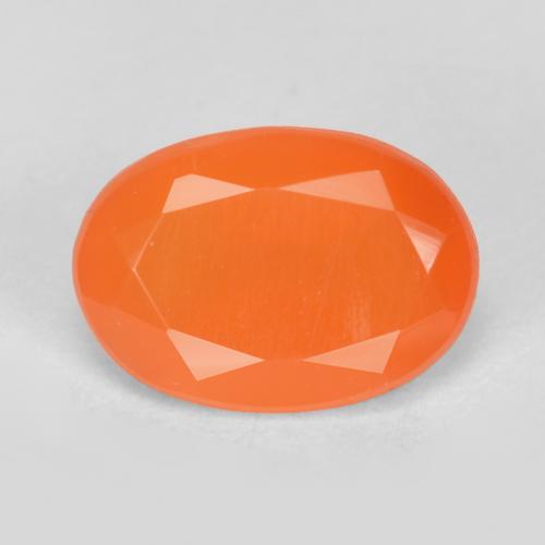 Medium Orange Карнеол Камень - 0.6ct Фасетный Овал (ID: 556623)