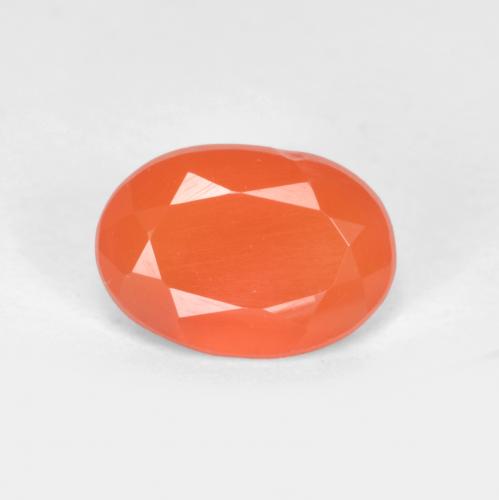 ファイアオレンジ カーネリアン 宝石 - 0.7ct オーバル ファセット (ID: 556994)