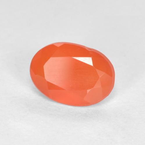 0.69 ct Orange Carnelian Stone, Natural Carnelian in Oval Facet Shape for Sale
