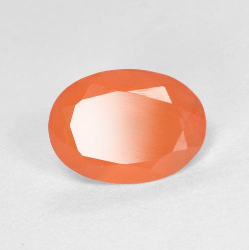 0.72 ct Orange Carnelian Stone, Natural Carnelian in Oval Facet Shape for Sale