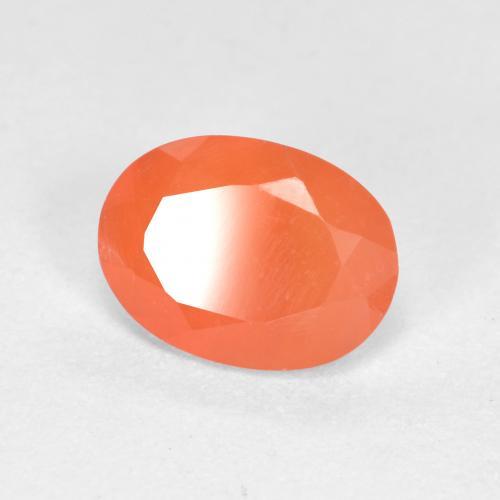 0.72 ct Orange Carnelian Stone, Natural Carnelian in Oval Facet Shape for Sale