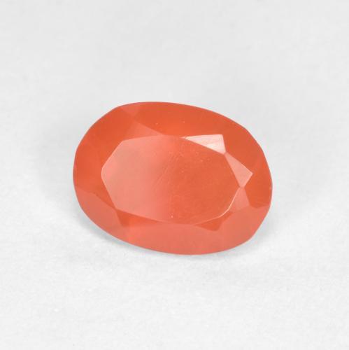 0.60 ct Orange Carnelian Stone, Natural Carnelian in Oval Facet Shape for Sale